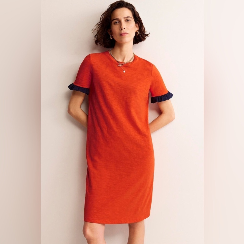 Boden Emily Ruffle Cotton Dress - Picture 3 of 10